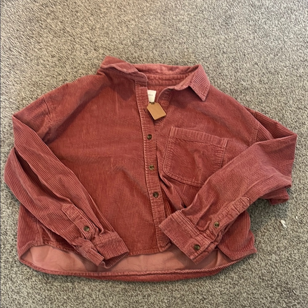 American Eagle Outfitters Red Faded Casual Fall Jacket